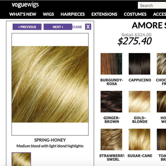 Amore "Stevie” 17.50 inch long Synthetic Wig by Amore / Spring Honey - Picture 14 of 14